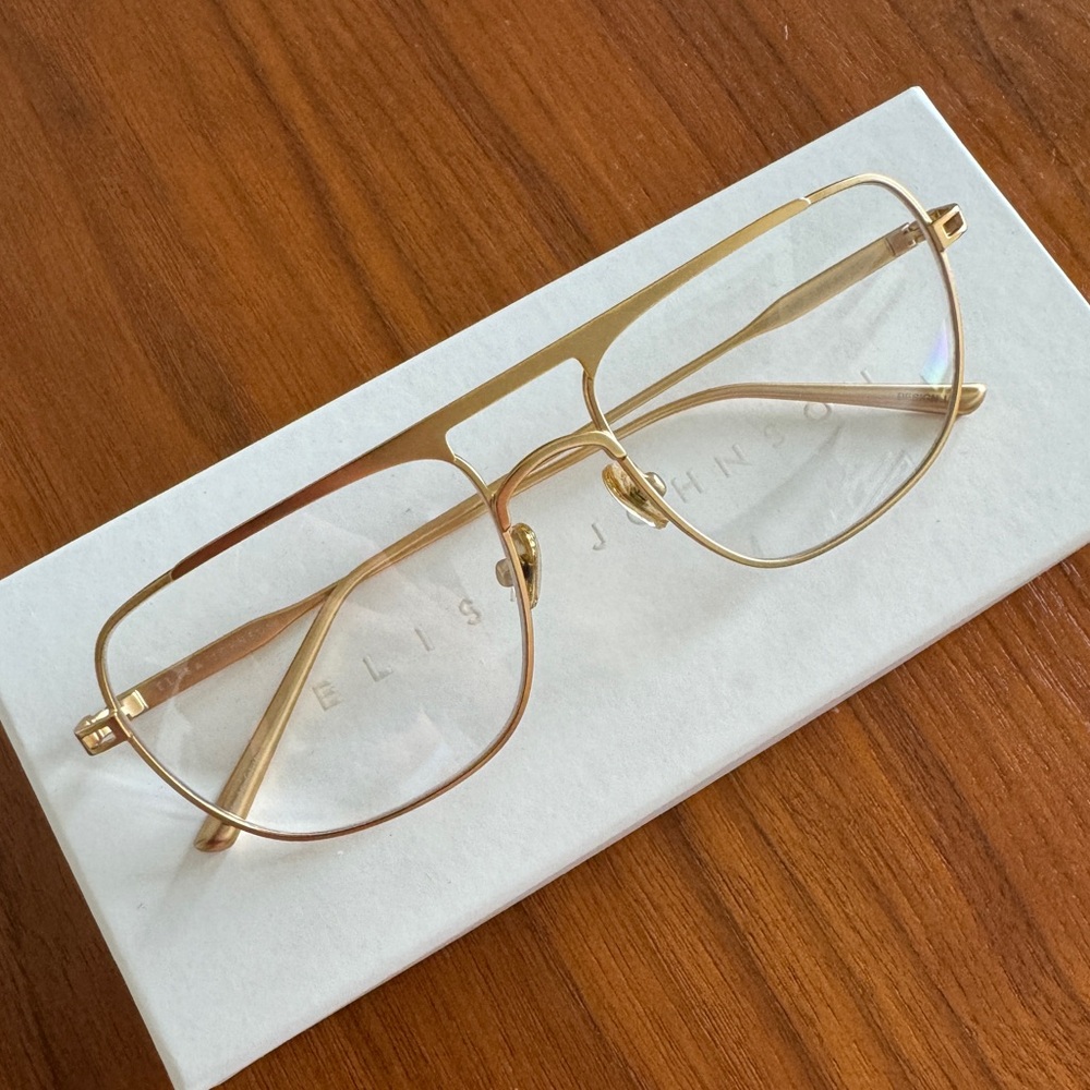 Elisa Johnson Jane in Gold Metal - Demo Lenses NWT